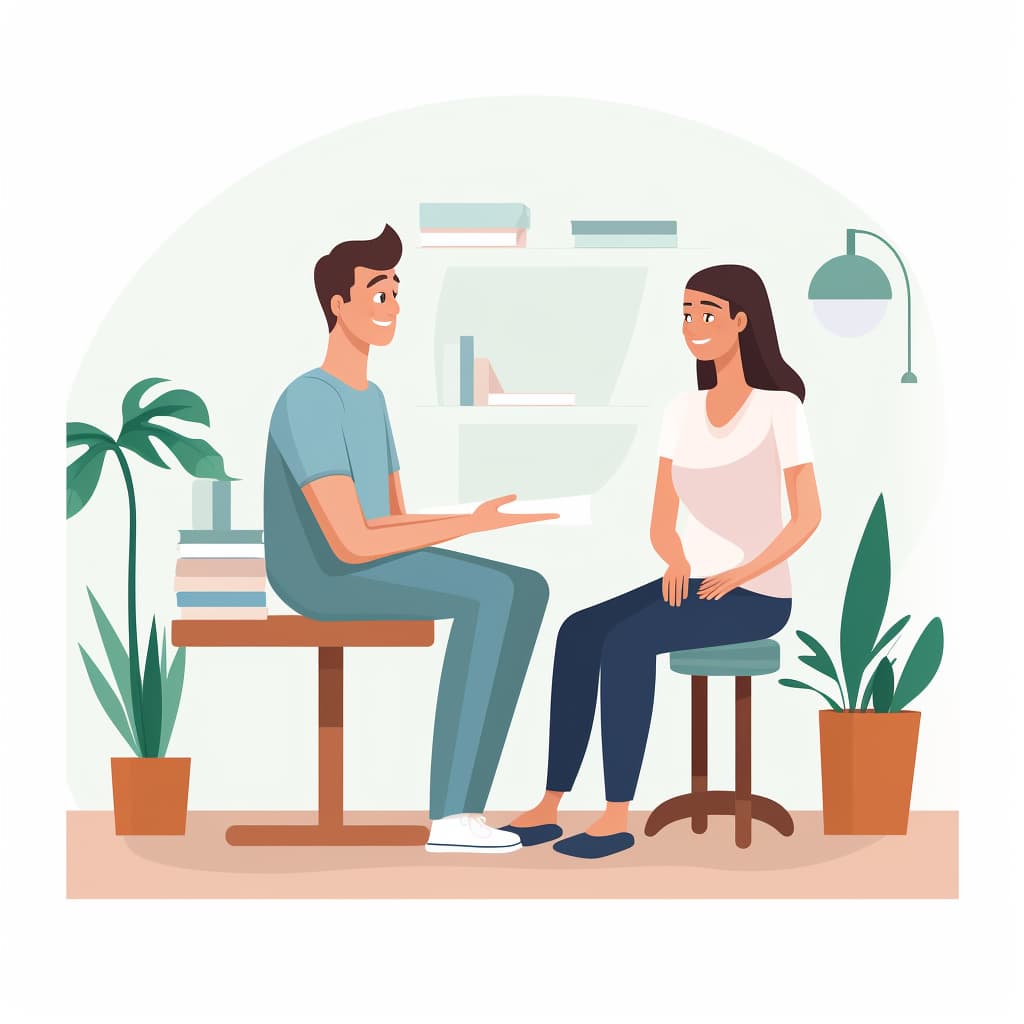 Physiotherapist discussing ACL treatment options with a patient