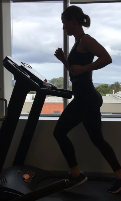 Athlete running on a treadmill
