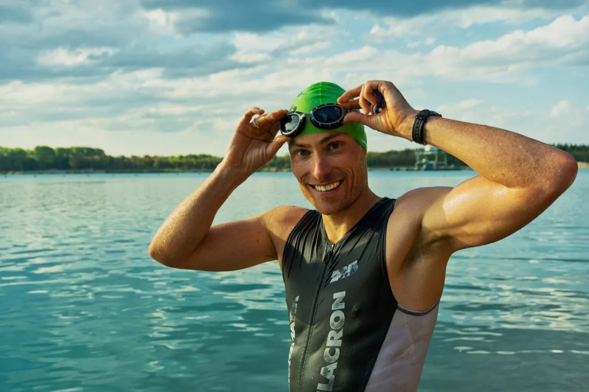 A swimmer after physiotherapy rehabilitation.